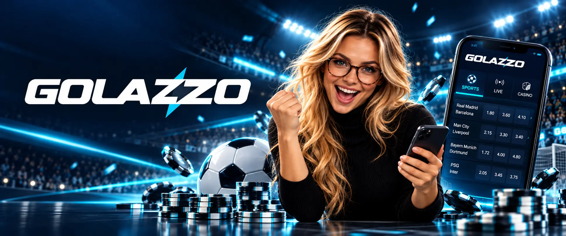 Golazzo mit Fußballquoten in der mobilen Ansicht, Anbieter ohne OASIS
